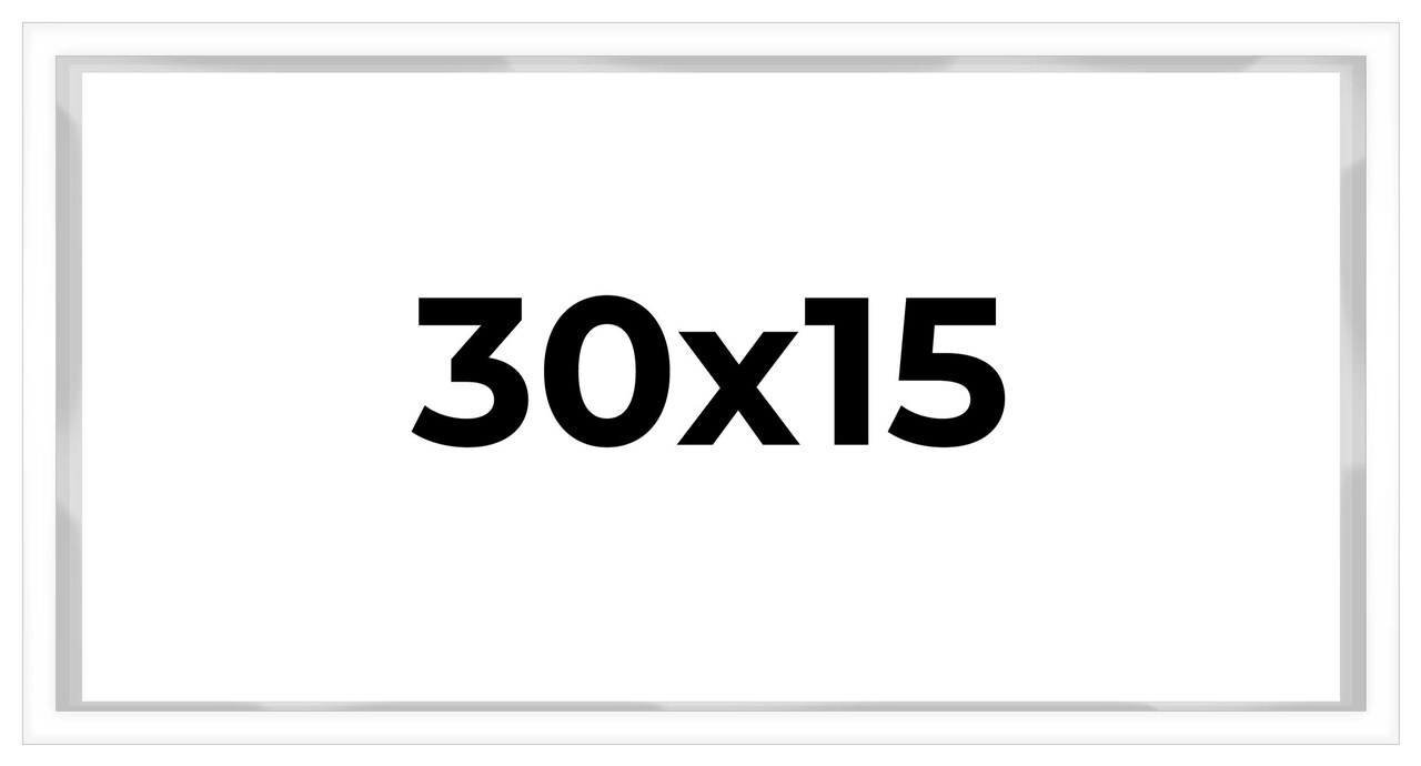 30x15 Shadow Box 3/4" Depth White Picture Frame - UV Acrylic, Backing, Hanging Hardware